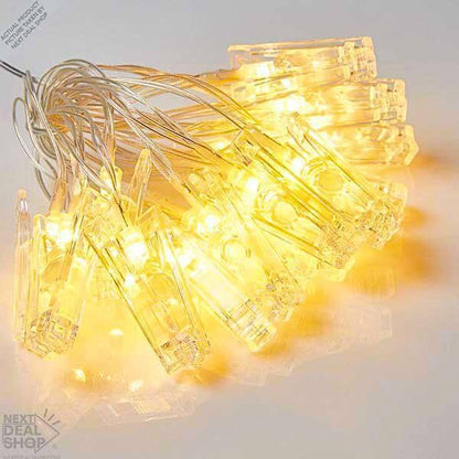 Guirlande lumineuse LED avec pinces pour photos