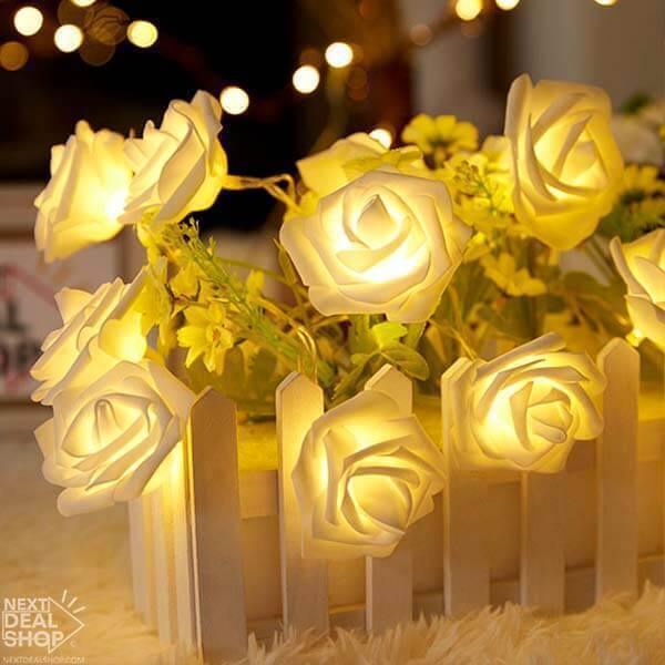 Guirlande de roses LED clignotante