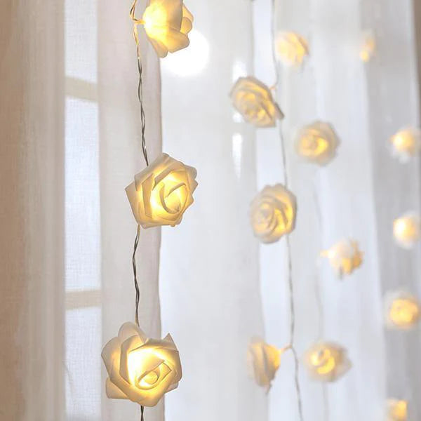 Guirlande de roses LED clignotante