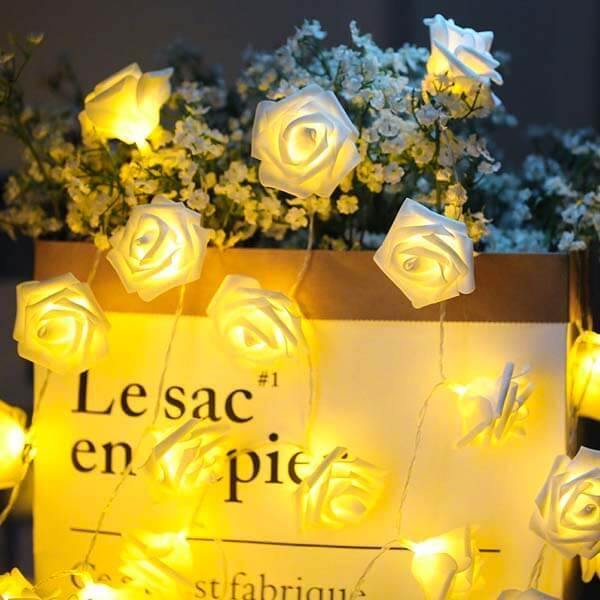 Guirlande de roses LED clignotante